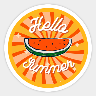 Hello Summer Watermelon Graphic Tee Sticker